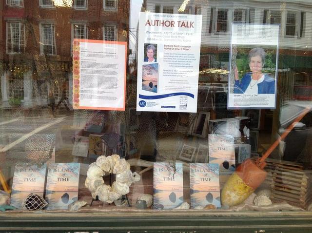 Maine Coast Book Shop in Damariscotta did a wonderful display in their front window of Islands of Time. My granddaughters happened to walk by and were thrilled! Maine Coast Book Shop in Damariscotta did a wonderful display in their front window of Islands of Time. My granddaughters happened to walk by and were thrilled!